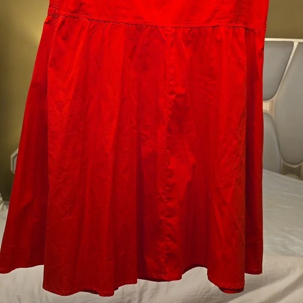 eShakti Cotton Vibrant Red Mini Dress - Picture 7 of 16